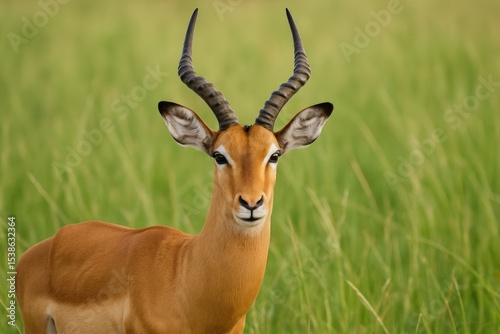 A male antelope standing in the grasslands