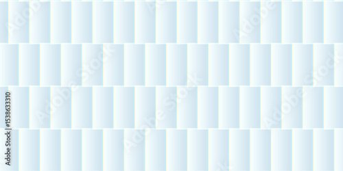 Seamless light blue brick tile pattern with a soft gradient, modern minimalistic background design for wallpaper, fabric, or digital decoration. vector