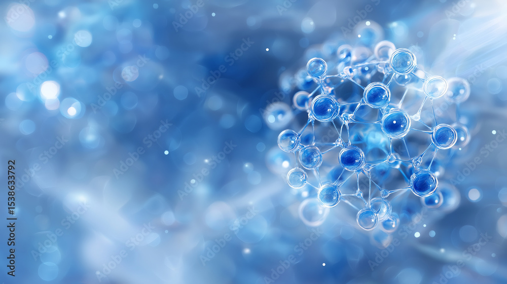 custom made wallpaper toronto digitalFuturistic Blue Molecule Model on a Soft Blue Background