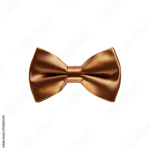 Stylish Brown Formal Bow Tie on Transparent Background, png