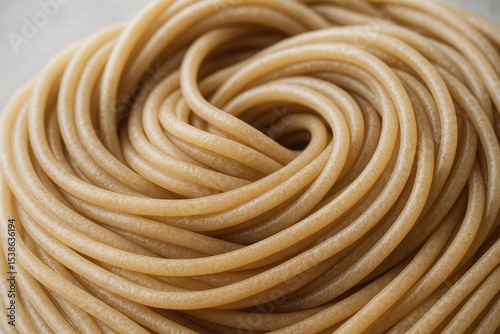 Detailed view of pasta surface with blurred backdrop