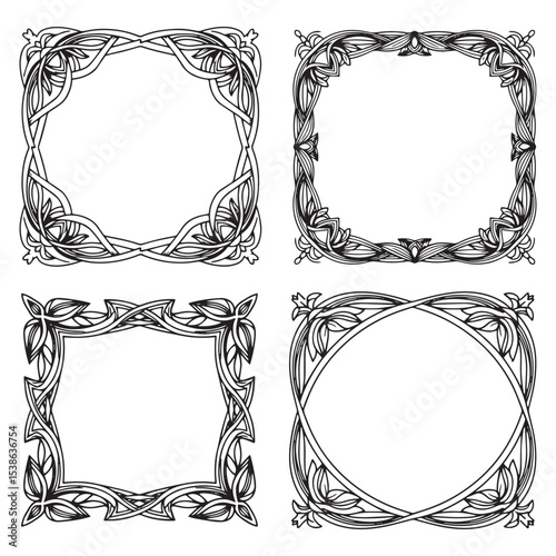 Certificate Decorative Vector Floral Frames Set Collection
