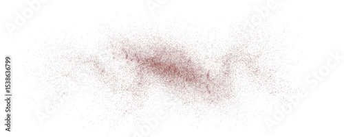 Splash of red spice powder, paprika, ground pepper or paint. Vector realistic illustration on transparent background, png. Effect of flying chili powder.	
