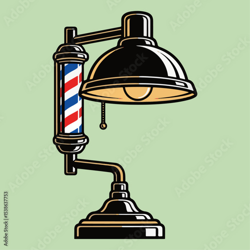 Vintage barber's lamp with classic design adds charm to barbershop ambiance