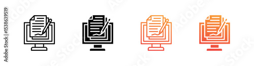 Digital Signature Multiple Style Icon Set Vector 