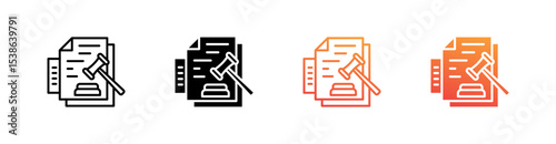 Legalization Multiple Style Icon Set Vector 