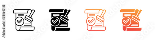Validation Multiple Style Icon Set Vector 