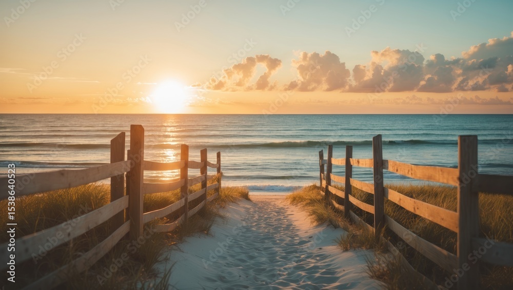Obraz premium Sunrise over Delaware Beach at dawn.
