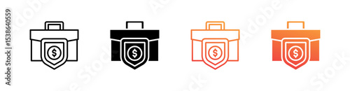 Indemnity Multiple Style Icon Set Vector 