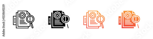 Verification Multiple Style Icon Set Vector 