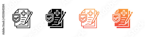 Consent Multiple Style Icon Set Vector 