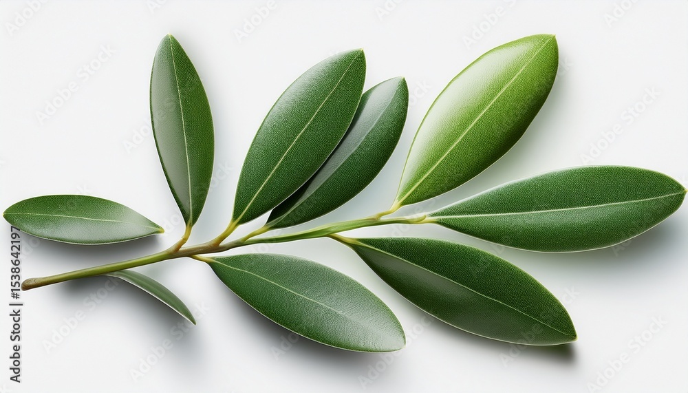 Obraz premium aesthetic green olive leaf branch element