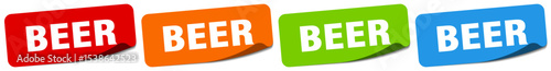 beer sticker. beer sticker set on white background