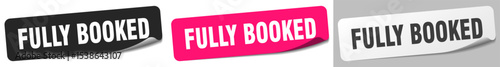 fully booked sticker. fully booked sticker set on white background