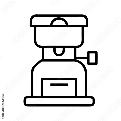 Vintage juice press in minimalist design with black outline  