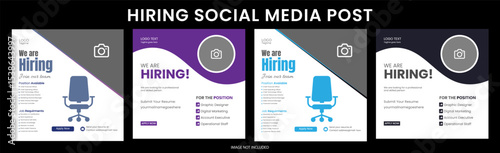 Hiring Design  We are hiring job vacancy social media post, We are hiring job vacancy square web banner design  We are hiring job vacancy social media post or square web banner template vector design 