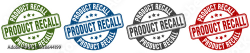 product recall stamp. product recall round stamp set isolated on white background