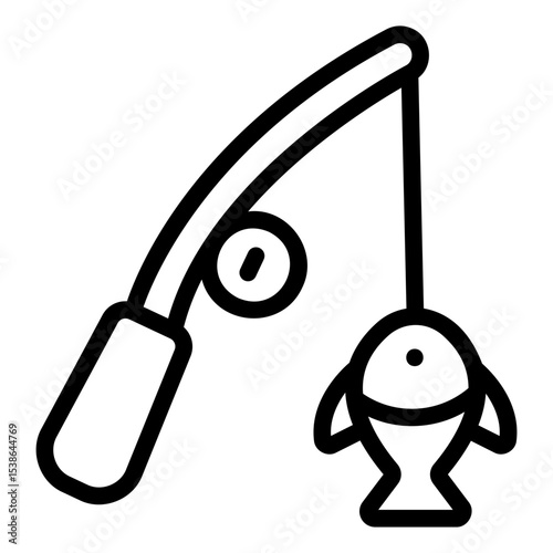 fishing rod Line Icon