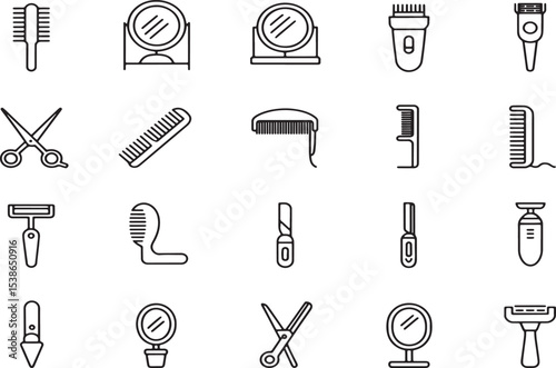 Essentials for Grooming: A minimalist flat lay arrangement showcases the fundamental tools for personal grooming and beauty care, capturing the clean aesthetic of self-care essentials.