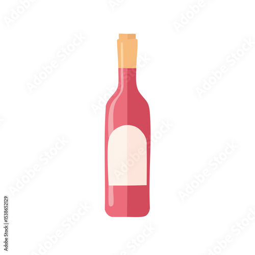 A pink wine bottle with a blank label, ready to be enjoyed