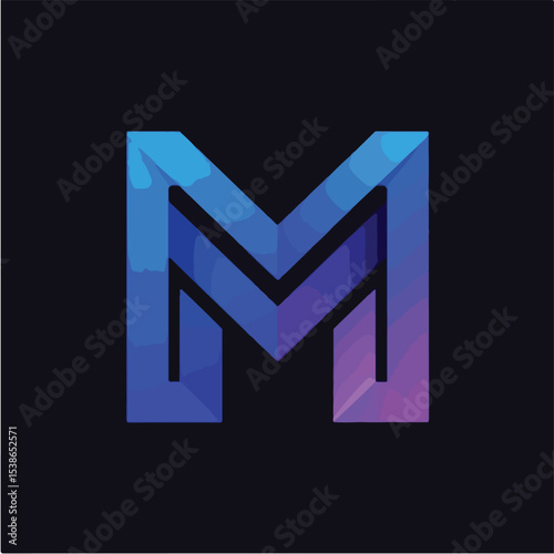 Modern Geometric MA Logo Design for Tech Branding Monogram.eps