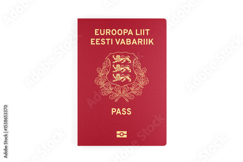 Estonia passport isolated on white background. Estonian passport