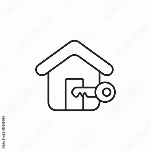 house door key unlock icon sign vector