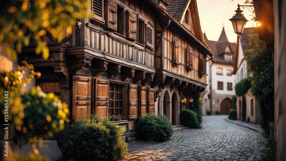 Fototapeta premium Detailed shot of a residence in the historic district of Gorlar