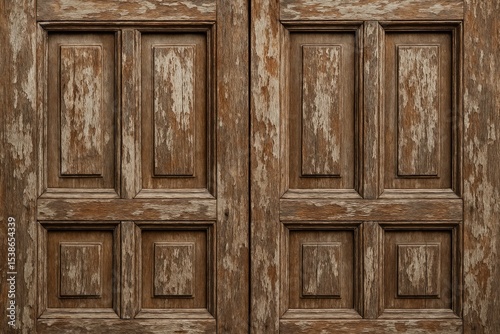 Detailed close-up of an aged wooden door background