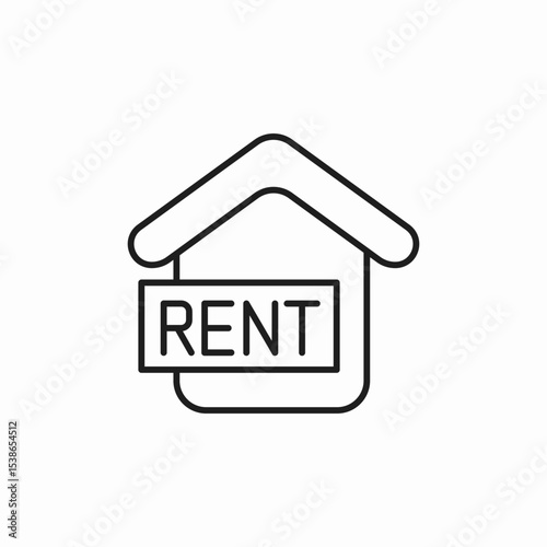 house rent real estate icon sign vector