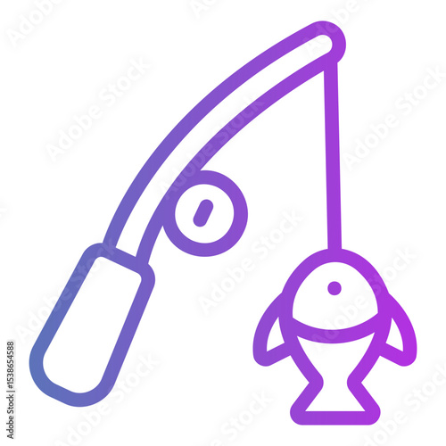 fishing rod Gradient icon