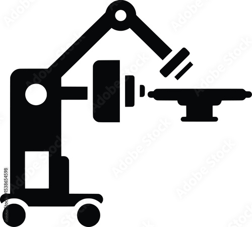 Innovative Healthcare Vector Illustration of a Robotic Surgical System in a Modern Medical Facility