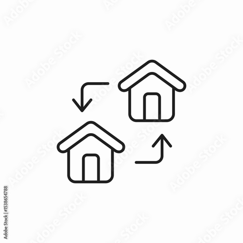 houses switch icon sign vector