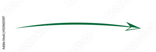 Long arrow. green arrow pointing right side. green horizontal arrow. Bold thine long arrow. Straight long arrow icon, Vector illustration.