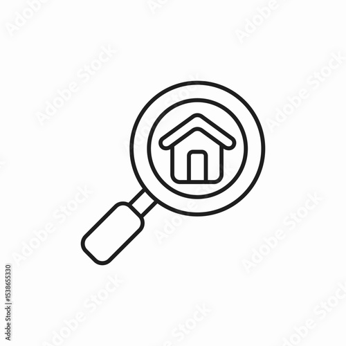 real estate house search icon sign vector