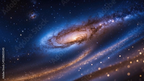 Detailed view of a galaxy showcasing stars and cosmic dust in the vast universe