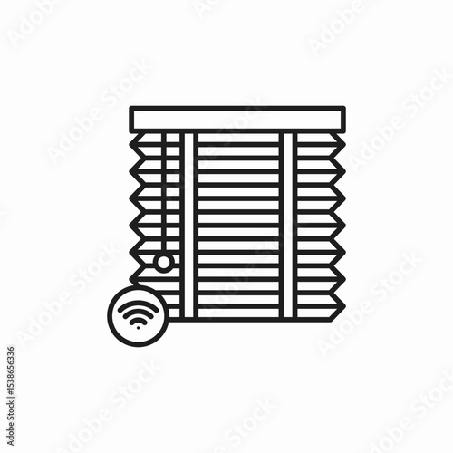 window blinds wireless control icon sign vector