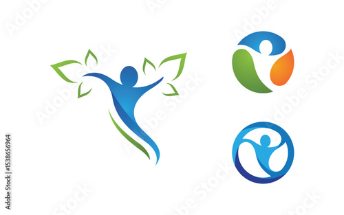 Healthy life Human fit sport logo sign illustration v.294
