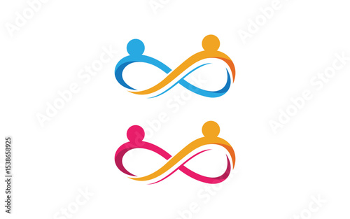 Human care adoption group network and social logo design vv.176