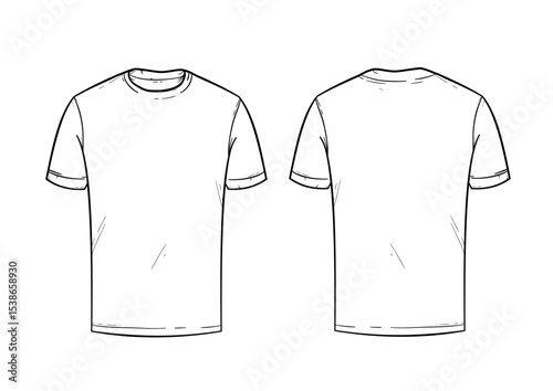 t-shirt, front and back – vector illustration, template, mockup