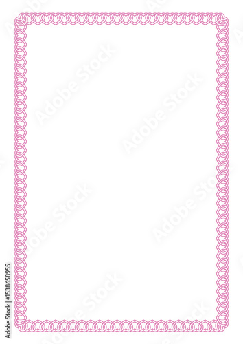 Romantic Heart Border Frame Illustration  for diplomas, certificates, mementos and gifts