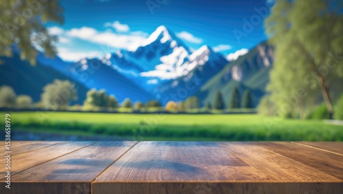 Desk overlooking the Alps with scenic mountain views.