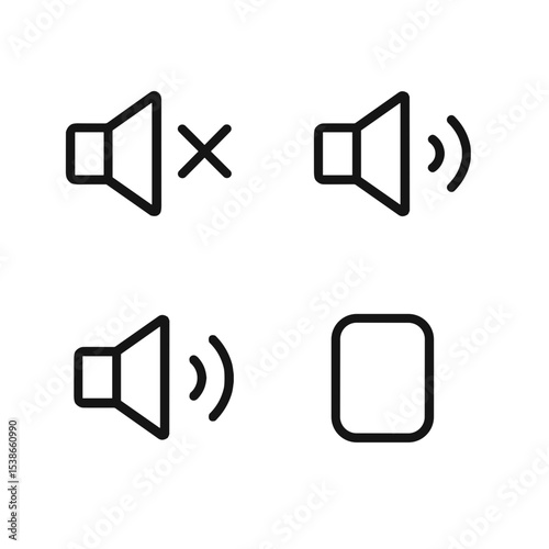 Volume and sound icons set in line style