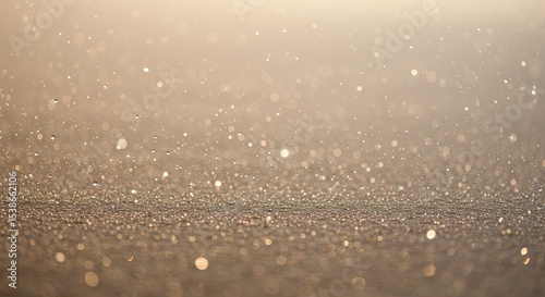 Abstract background of shiny bokeh lights and water droplets with golden tones