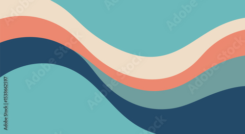 Colorful Abstract Layered Waves