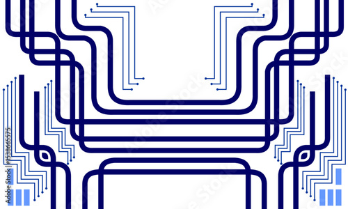 Blue Abstract Circuit Lines Background Futuristic Data Flow Design