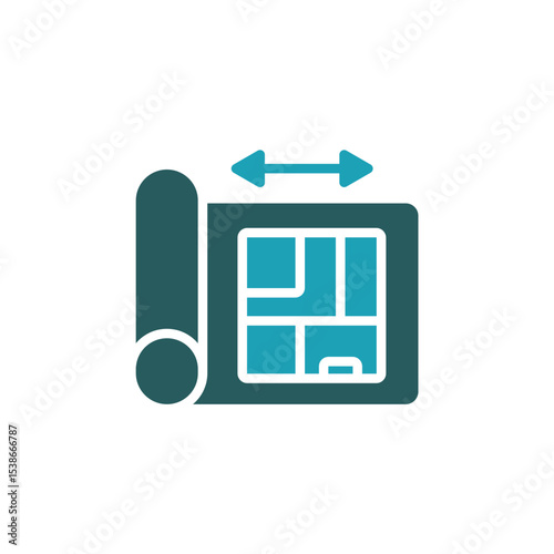 blueprint icon. vector.Editable stroke.linear style sign for use web design,logo.Symbol illustration.