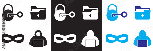 Hacker activity icon . Vector for websites, mobile interfaces, presentations, banner, visual branding etc. Vector illustration. isolated on white and black background. EPS 10