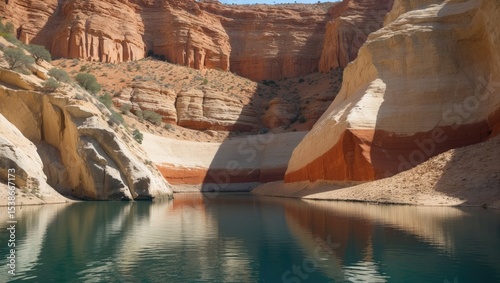 Drought in the USA with a low level of Lake Mead (border of Arizona and Nevada).