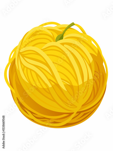 Illustration of a Ball of Yellow Yarn with a Green Stem Perfect for Knitting Crochet or Crafting Projects Representing Creativity Warmth and the Joy of